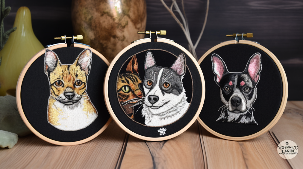 9. Custom Embroidered Pet Portrait